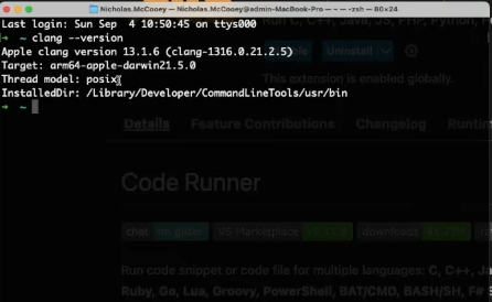 Successful version output
